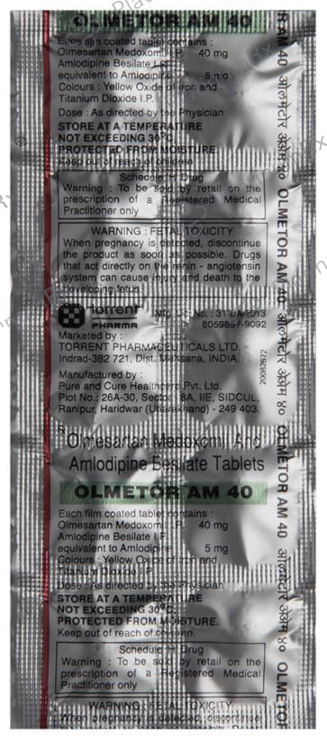 Olmetor AM 40 Tablet