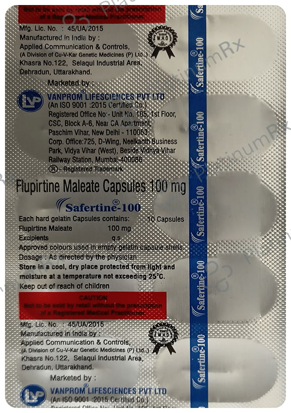 Safertine 100mg Capsule