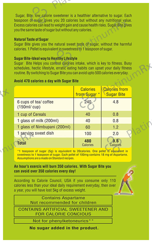 Sugar Bite Gold Low Calorie Sweetener Pellets 110 pellets