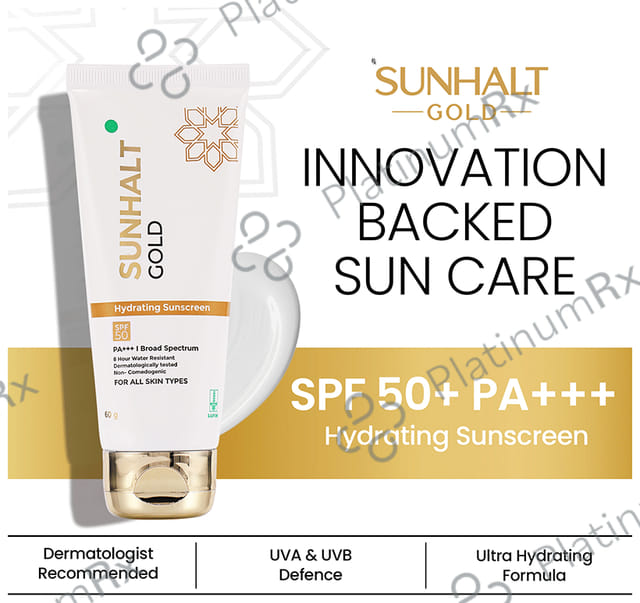 Sunhalt Gold Hydrating Sunscreen SPF 50 PA+++ Cream 60gm