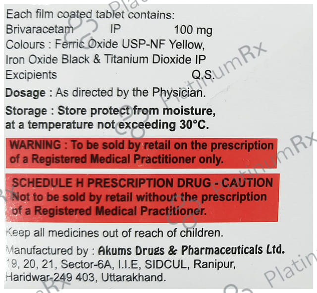 Brivseiz 100mg Tablet 10s