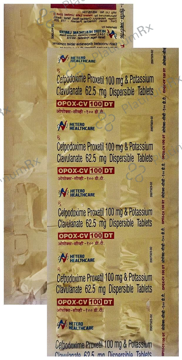 Opox CV 100 mg/62.5 mg Tablet DT