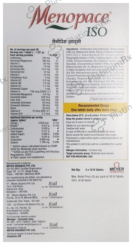 Menopace ISO Tablet 30s
