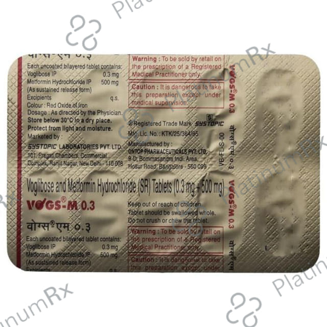 Vogs M 0.3/500mg Tablet SR 10s