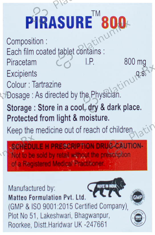 Pirasure 800mg Tablet 10s