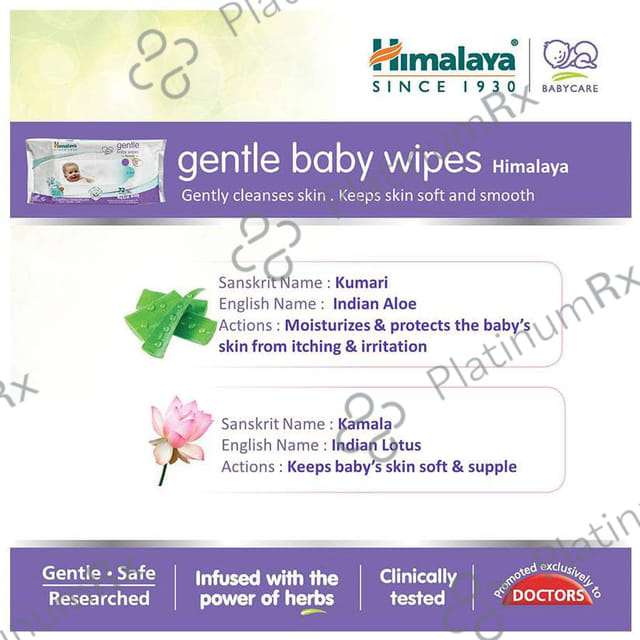 Himalaya Gentle Baby Wipes 12s