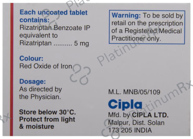 Rizact 5mg Tablet 4s
