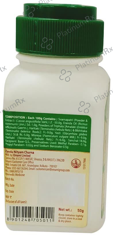 Zandu Nityam Laxative Churna - Eases Constipation 50 gm