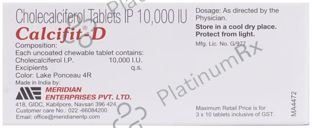 Calcifit D 10000IU Chewable Tablet 10s