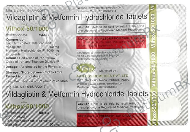 Vilhox 50/1000mg Tablet 15s