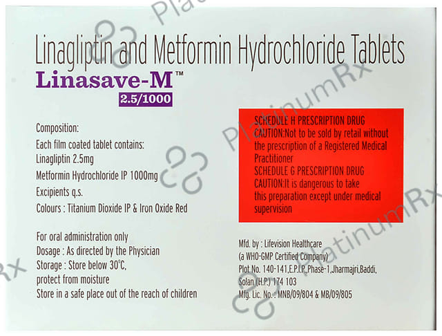 Linasave M 2.5/1000mg Tablet 10s