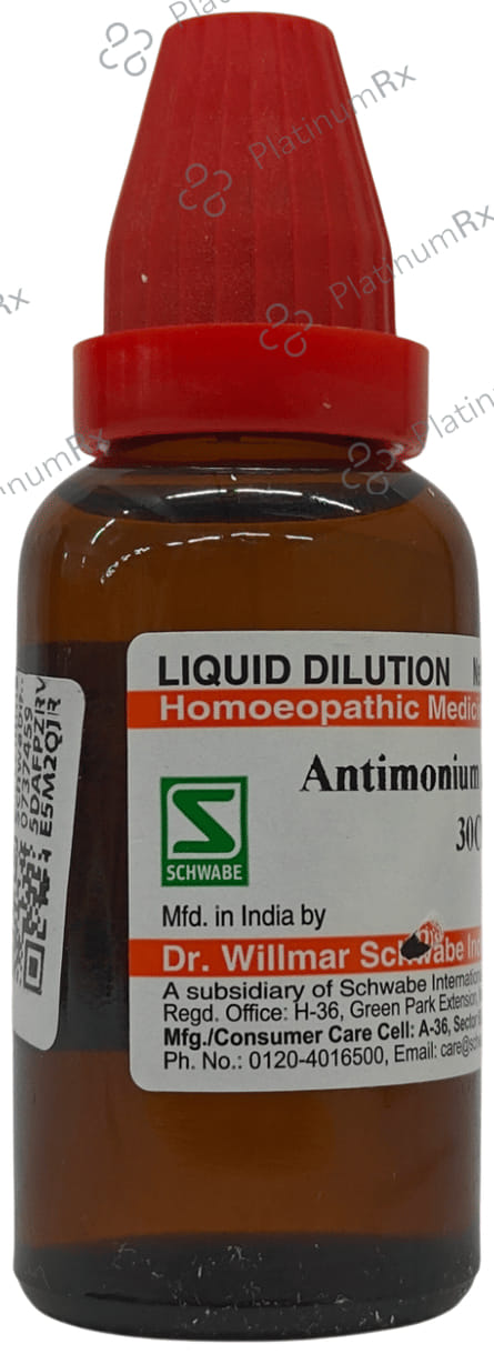 Dr Willmar Schwabe India Antimonium Tartaricum Dilution 30 CH