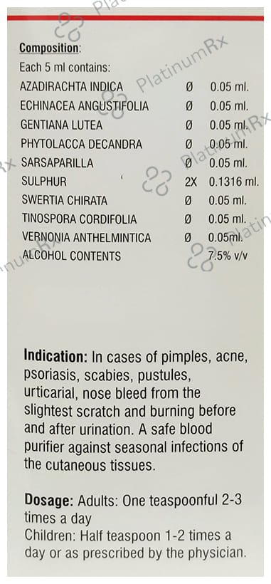 LDD Bioscience Sarsa Pure Blood Purifier Syrup 450 ml