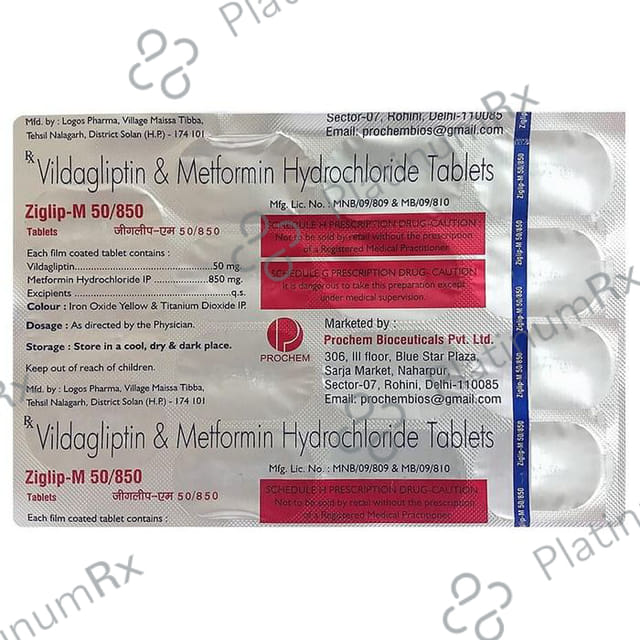 Ziglip M 50/850mg Tablet 15s