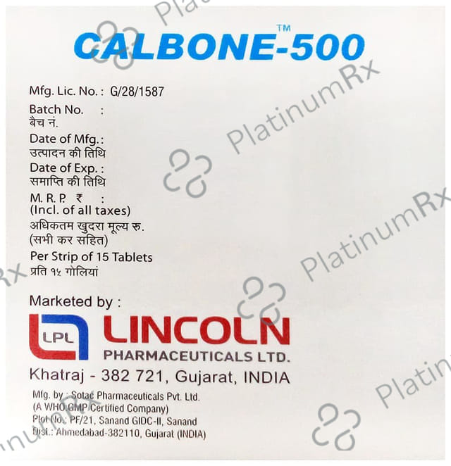 Calbone 500mg/250IU Tablet 15s