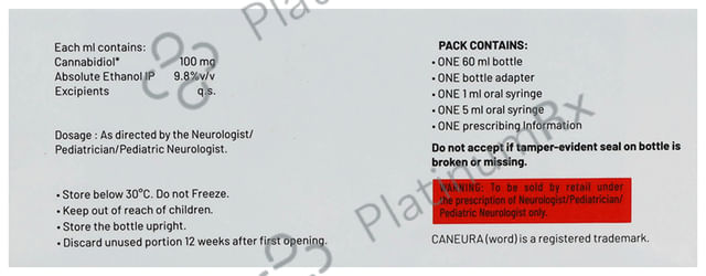 Caneura 100mg Oral Solution Strawberry Flavour 60ml