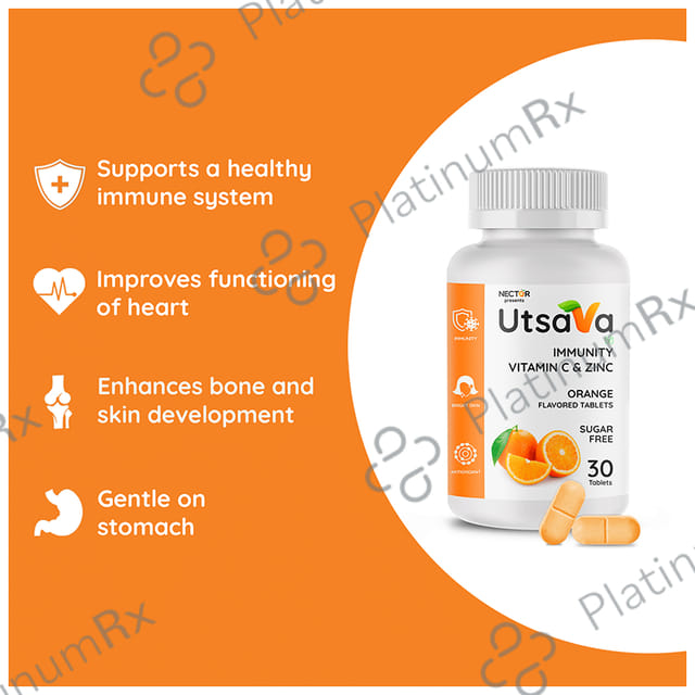 Nector Immunity VItamin C Orange Flavour Chewable Tablet 30s