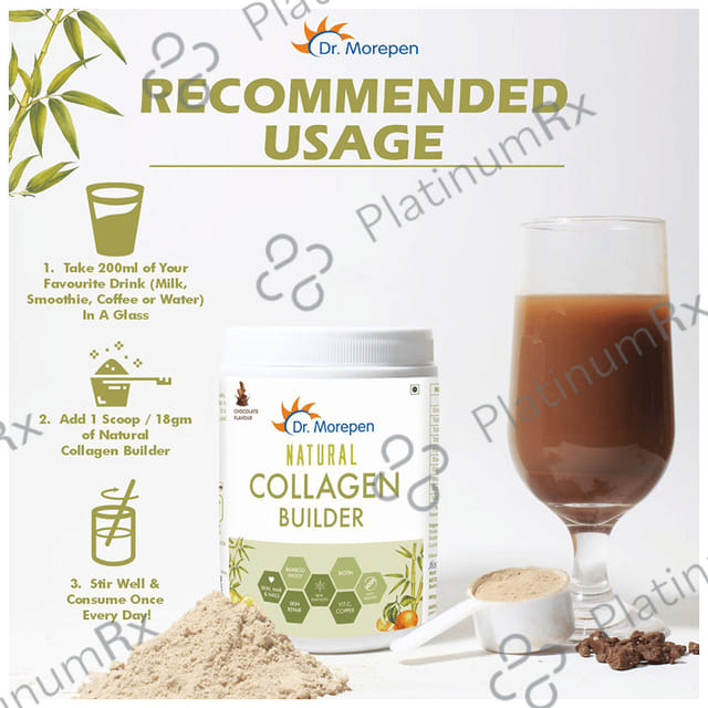 Dr. Morepen Natural Collagen Builder with Biotin & Vitamin C - For Skin, Hair, Nails - Flavour Chocolate