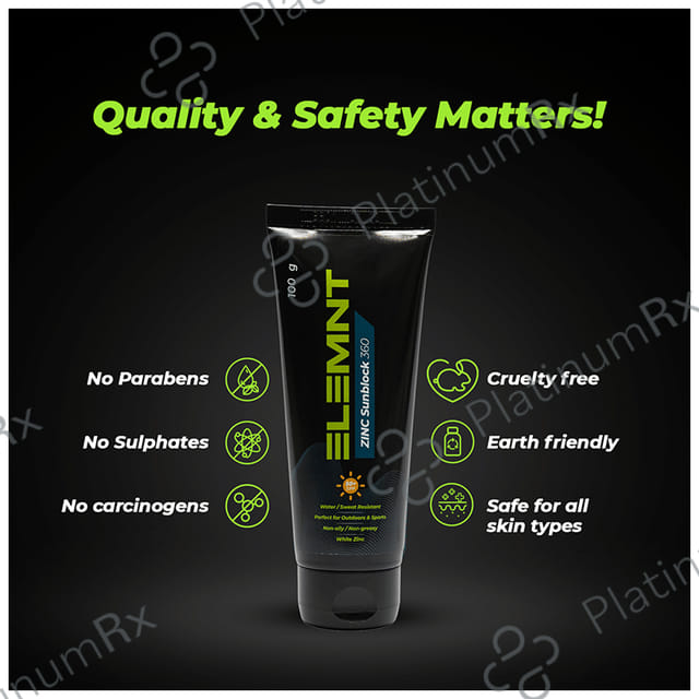 Elemnt Zinc Sunblock 360 Sunscreen SPF 50+ Cream 100gm
