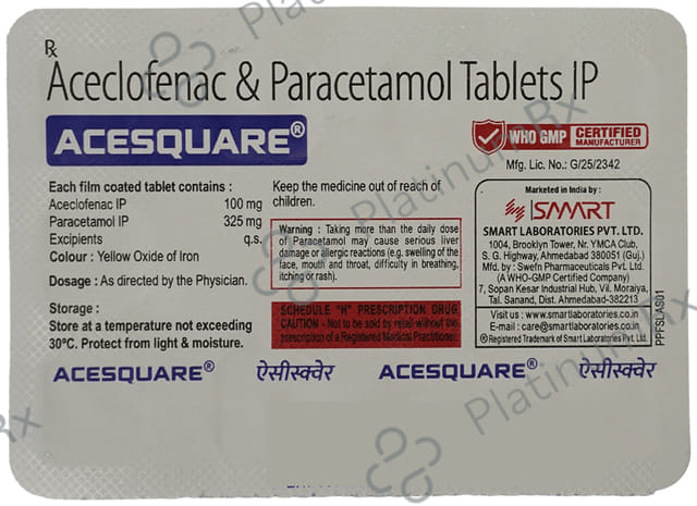 Acesquare 100/325mg Tablet 10s