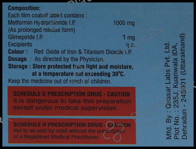 Glicisa M 1/1000mg Forte Tablet PR 10s