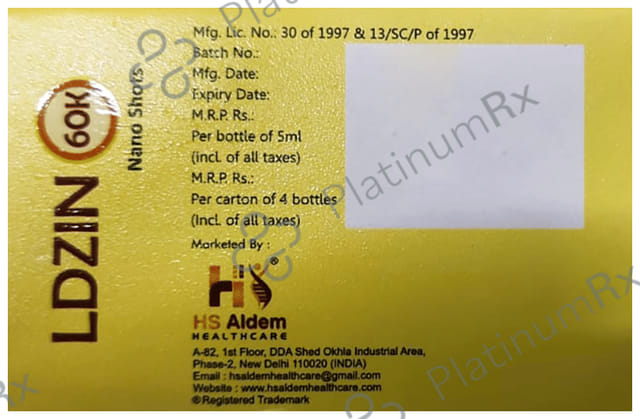 Ldzin 60000IU Nano Shots Sugar Free Solutio 5ml