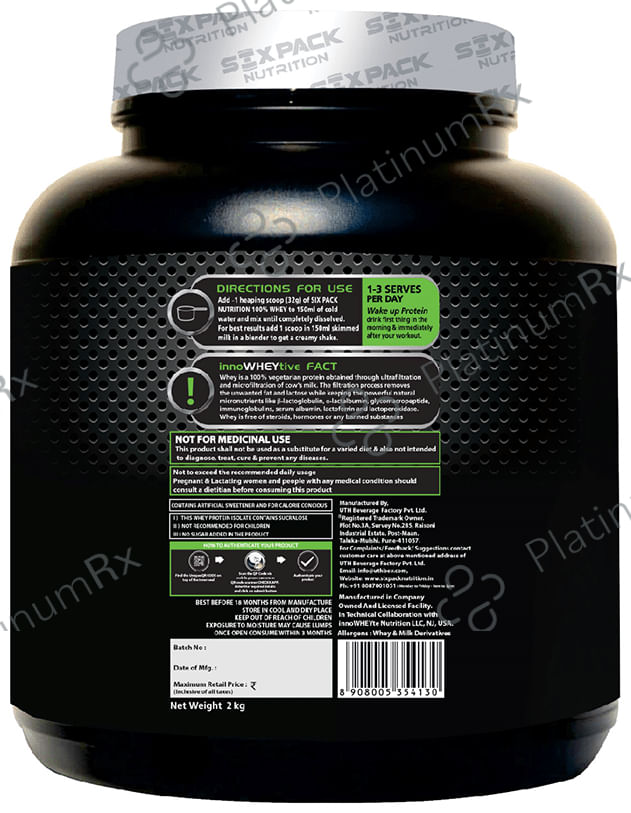 Sixpack Nutrition 100% Whey Protein Powder Masala Milk 2 kg