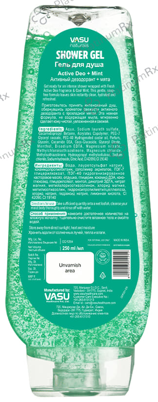 Vasu 3in1 Shower Body Wash Active Deo+Mint