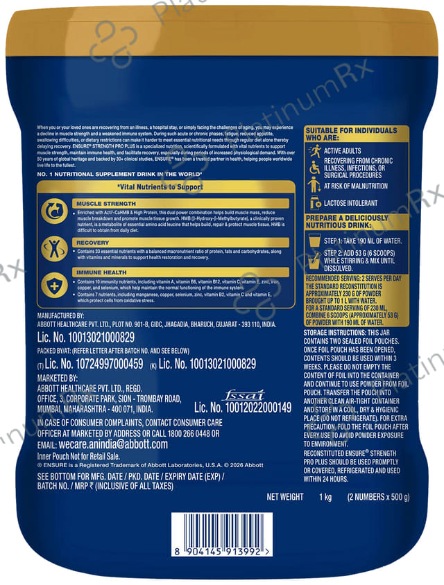 Ensure Plus Health Drink Vanilla Powder 1kg