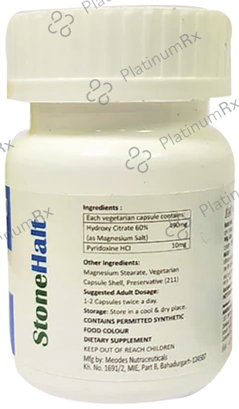 StoneHalt Vegetarian Capsules with Hydroxy Citrate as Magnesium Salt 30 Vegicap