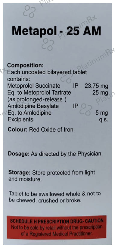 Metapol 5/25mg AM Tablet PR 10s