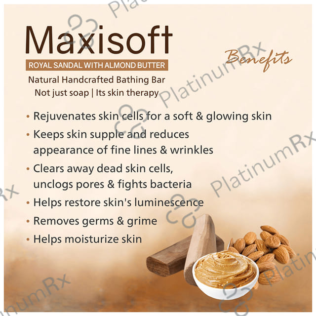 Maxisoft Royal Sandal with Almond Butter Bathing Bar (75gm Each) 1 units