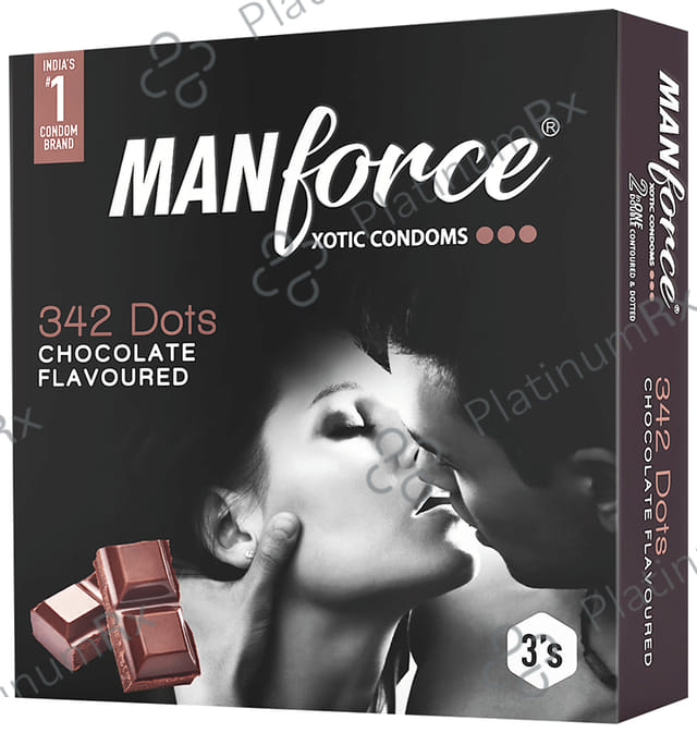 Manforce 342 Dots Xotic Chocolate Flavour Condom 3s
