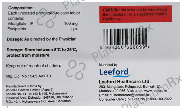 Vidadeb 100mg Tablet SR 15s