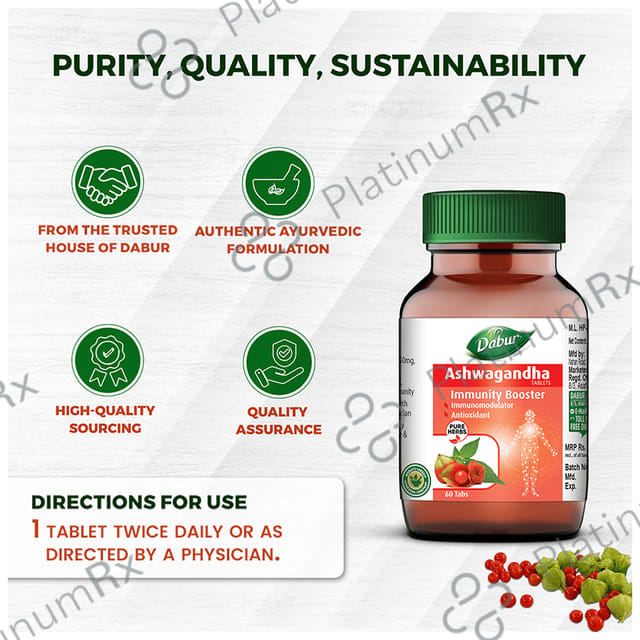 Dabur Pure Herbs Immunity Booster Ashwagandha Tablet 80s