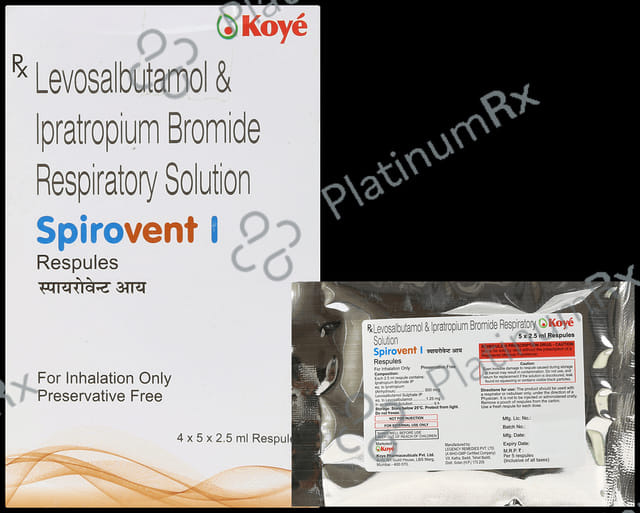 Spirovent I 500mcg/1.25mg Respules 5X2.5ml