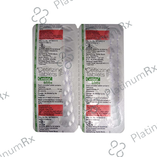 Cetiriz 10mg Tablet 10s