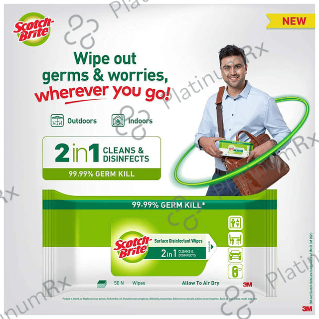 Scotch Brite Surface Disinfectant Wipes 2 in 1 Cleans & Disinfects 50 wipes