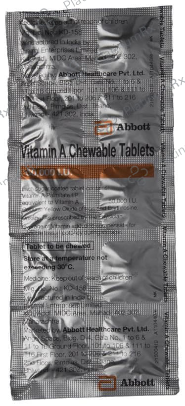 Vitamin A 50000IU Chewable Tablet 10s