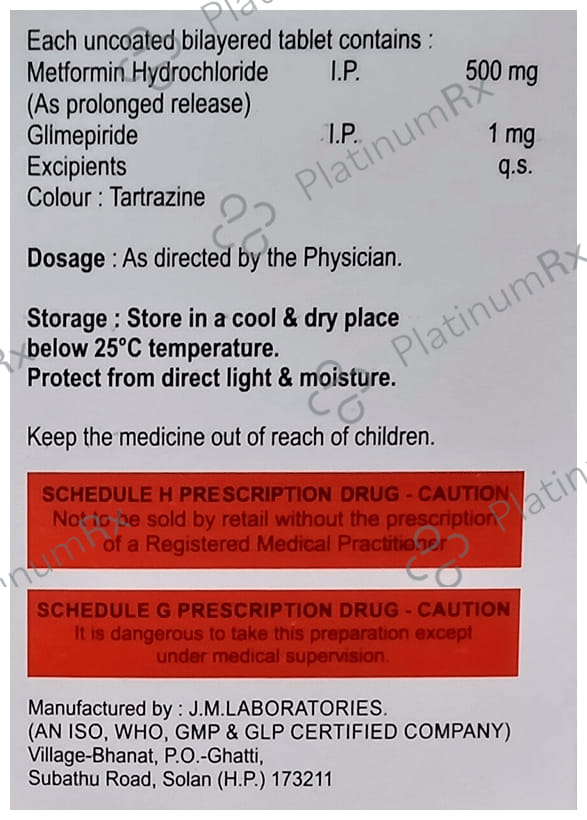 MeTic G 1/500mg Tablet PR 10s