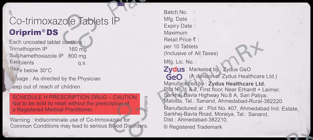 Oriprim DS 800mg/160mg Tablet