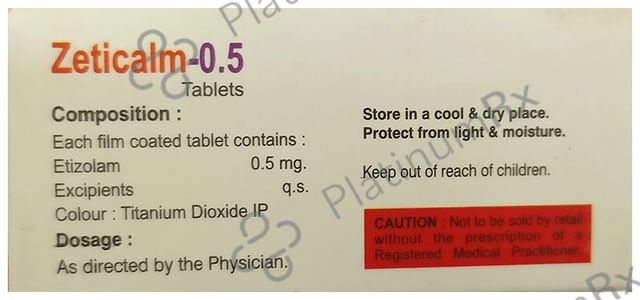 Zeticalm 0.5 Tablet