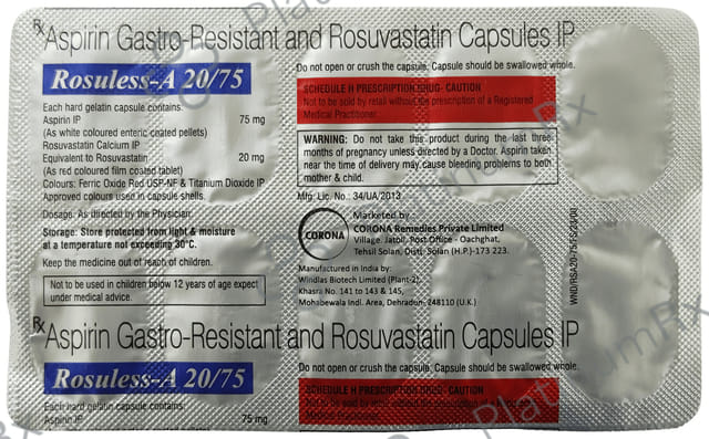 Rosuless A 20mg/75mg Tablet 10s