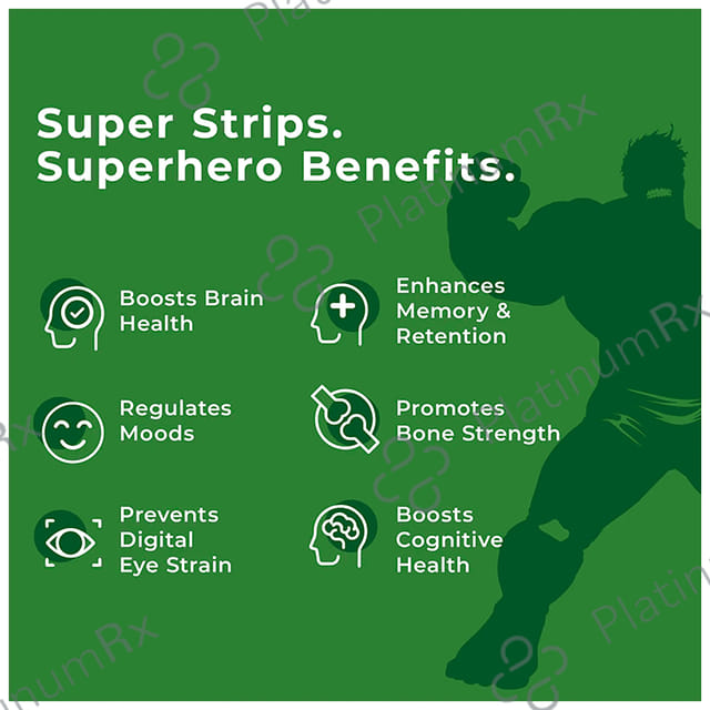 Wellbeing Nutrition Marvel Melts Into Mighty Omega Oral Thin Strip Age 6+ Strawberry Mint