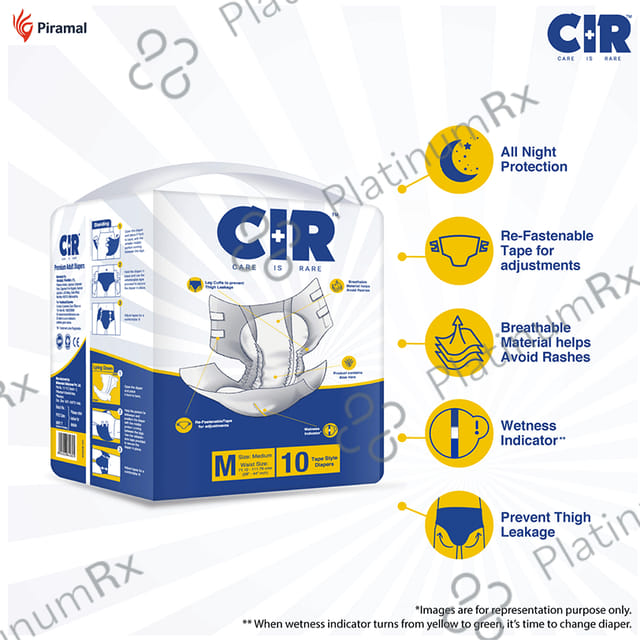 CIR Premium Adult Unisex Diaper Size Medium 10s