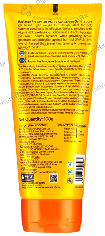 VLCC Radiance Pro SPF 30 Sun Screen Gel 100gm