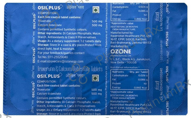 Osil Plus 500/500mg Tablet 10s