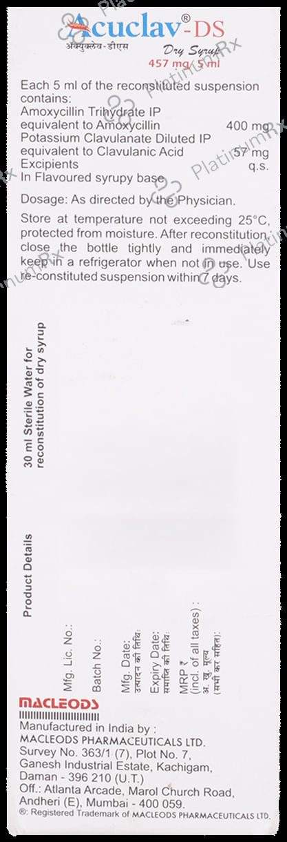 Acuclav DS Syrup 30ml