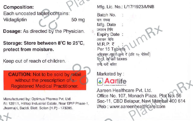 Vildazeal 50mg Tablet 15s