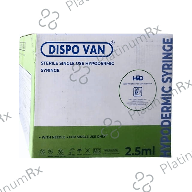 Dispovan Syringe 2.5ml with Needle 26G 100s
